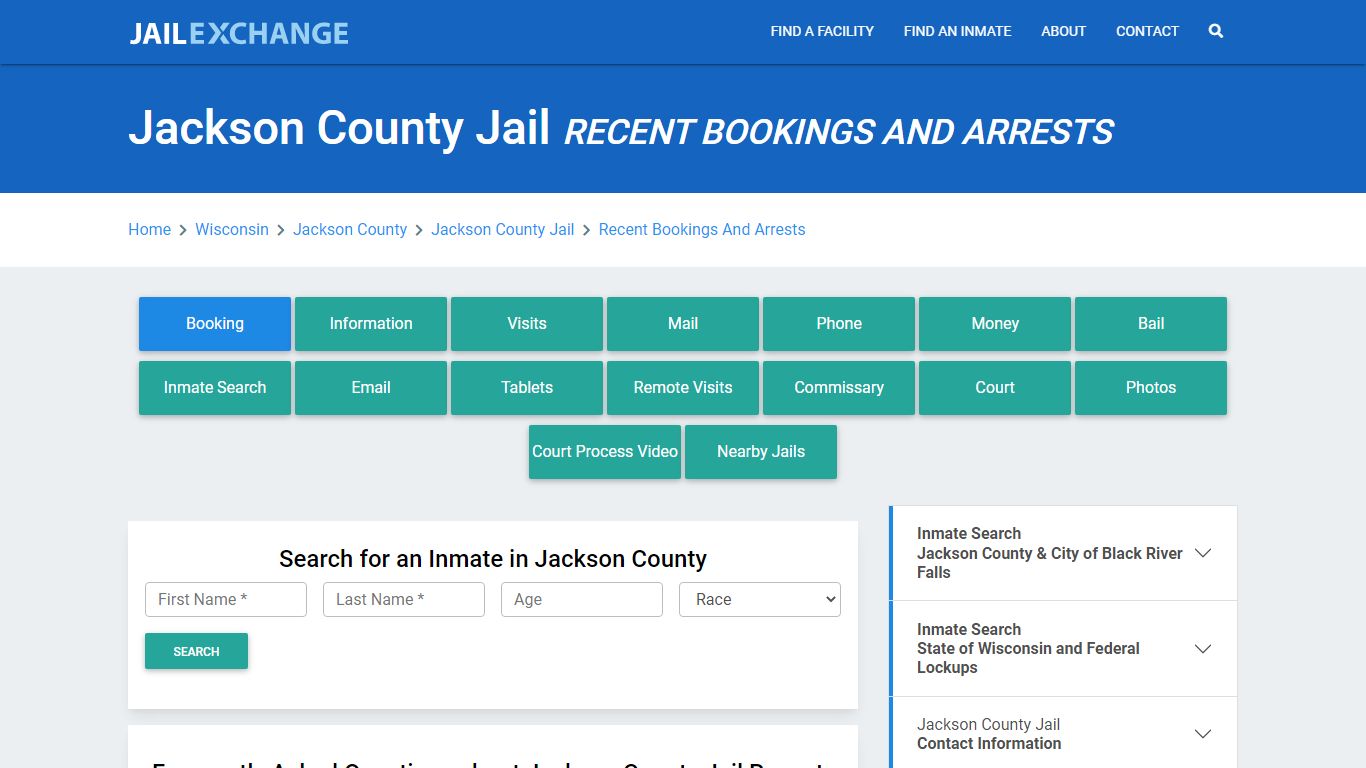 Jackson County Jail Recent Bookings And Arrests - Jail Exchange