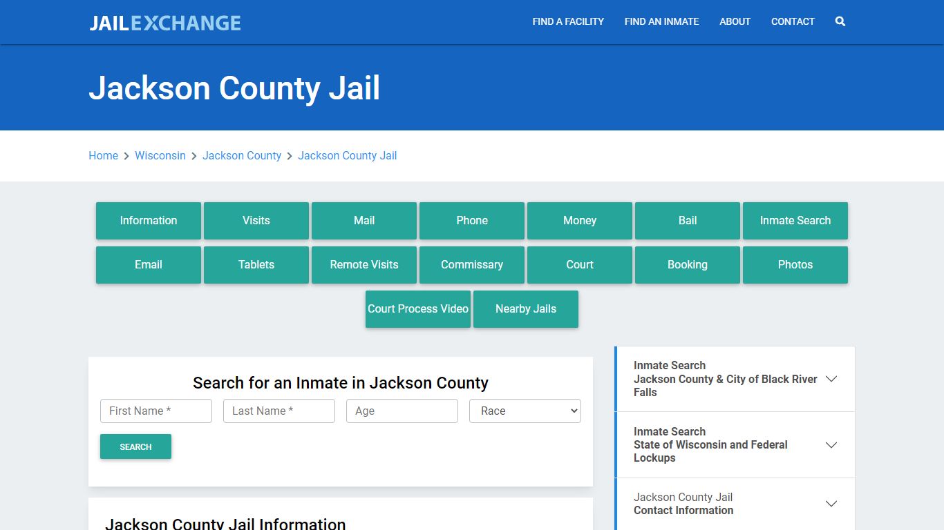 Jackson County Jail Roster Lookup, WI, Inmate Search